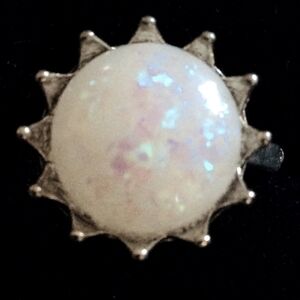 Elegant Silver Opal Ring, Size 4